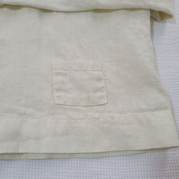 BRYN WALKER Ivory Linen Button-Back Cardigan Size M Lagenlook Boxy Off White - Picture 8 of 13